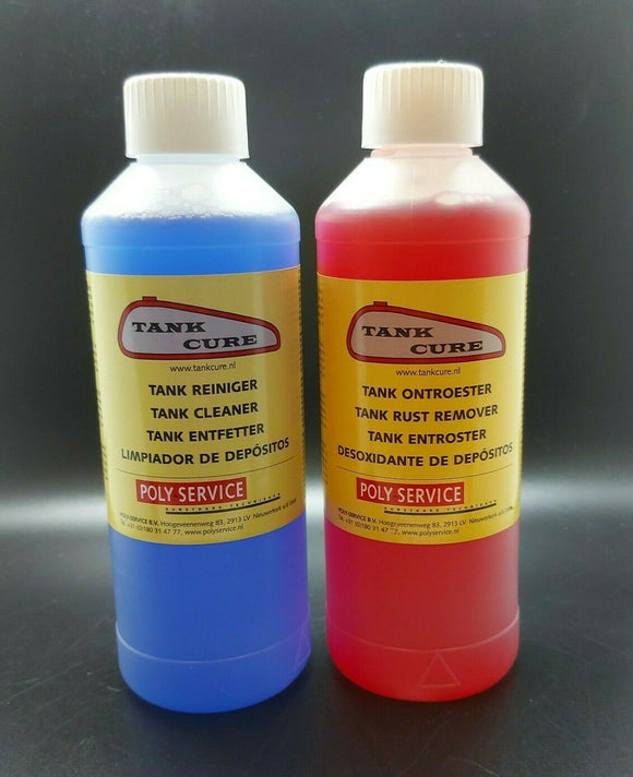 TANK CURE Fuel Tank Petrol Tank Degreaser, Cleaner & Rust Remover Kit