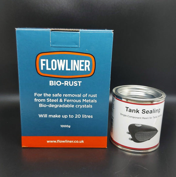 FLOWLINER BIO RUST Tank Rust Remover & WAGNER Tank Sealer Resin