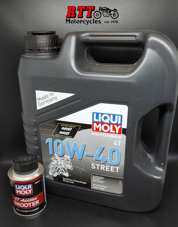 LIQUI MOLY W10 - 40 Street Motorcycle Oil Litre 4L + Free Shooter