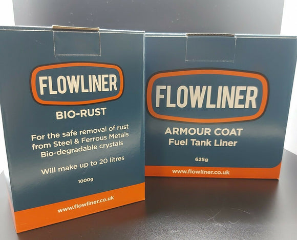 Flowliner Petrol Tank Sealer & Bio Rust Remover Kit